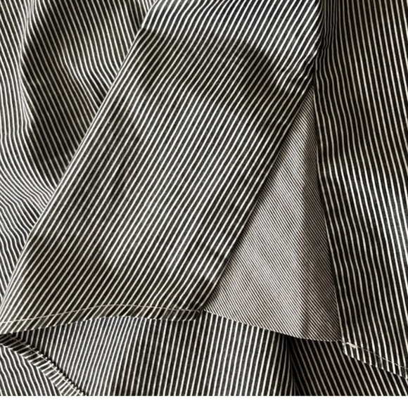 J. McLaughlin Top Striped Button Front Cotton Tunic Black White Medium - Picture 7 of 12